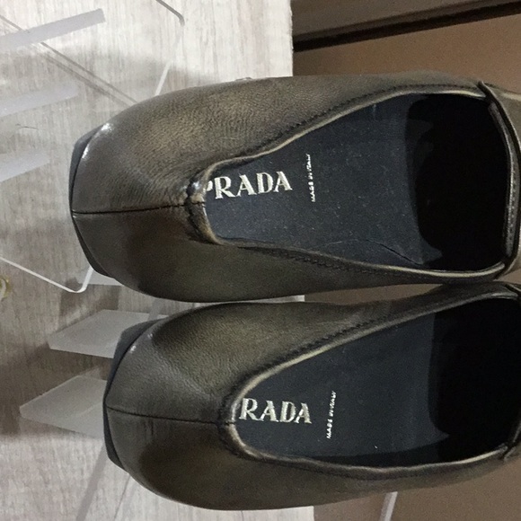 Prada distressed Grey Leather Loafers - Picture 10 of 11